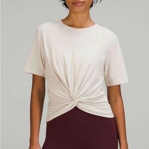 Lululemon Athletica Cream Twist Short Sleeve Tee